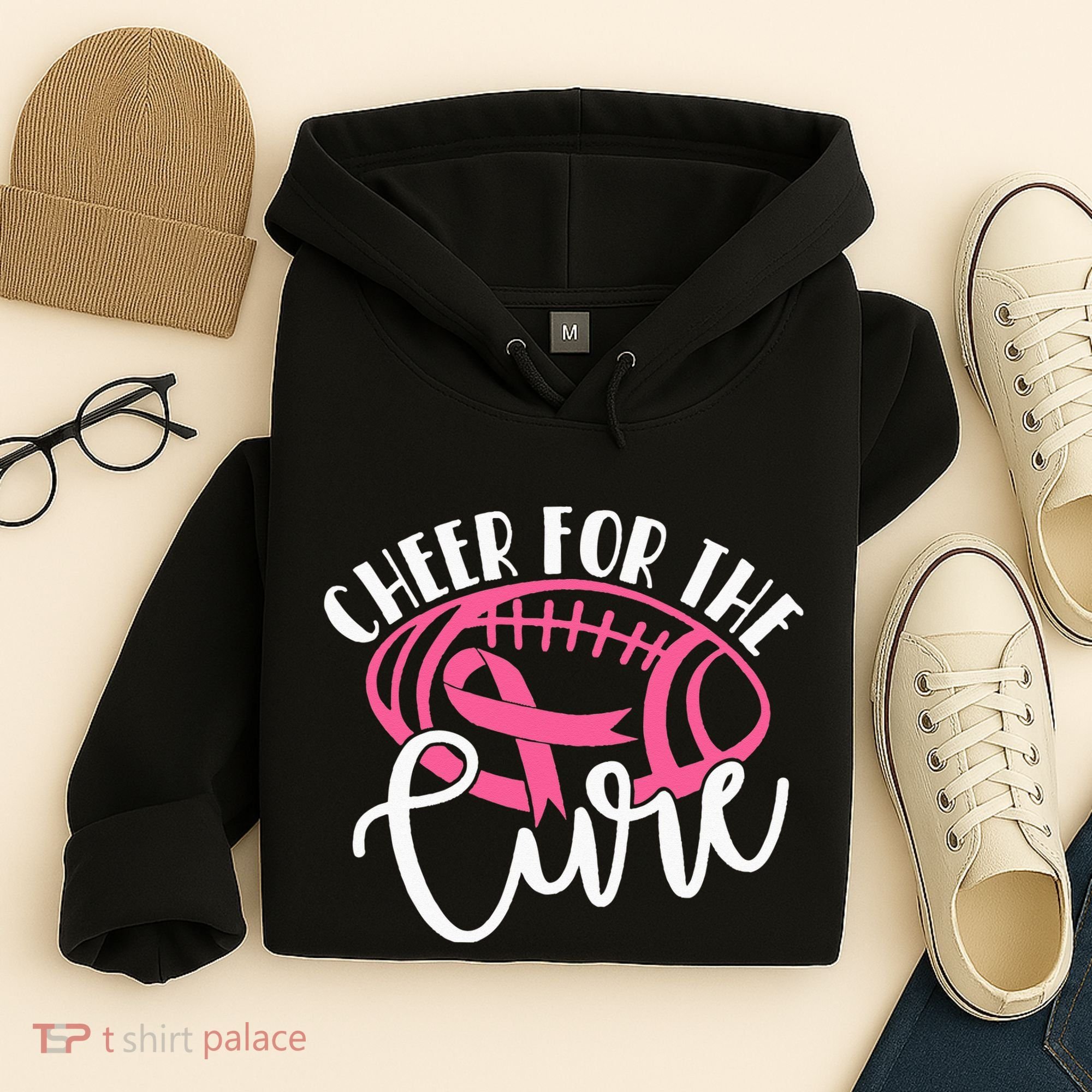 Cheer For The Cure Pink Breast Cancer Awareness  Hoodie