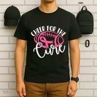 Cheer For The Cure Pink Breast Cancer Awareness  T-Shirt thumb 6