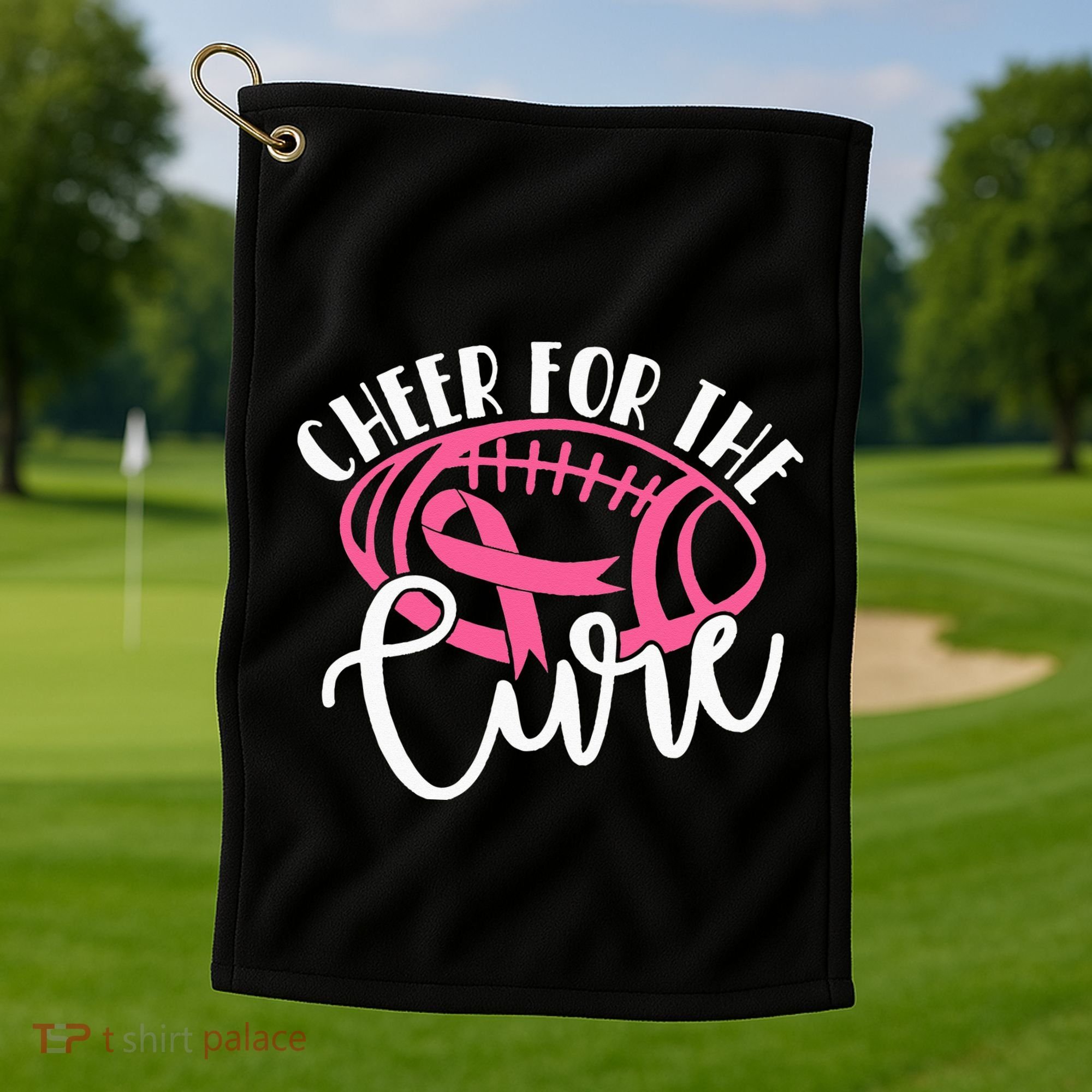 Cheer For The Cure Pink Breast Cancer Awareness  Golf Towel