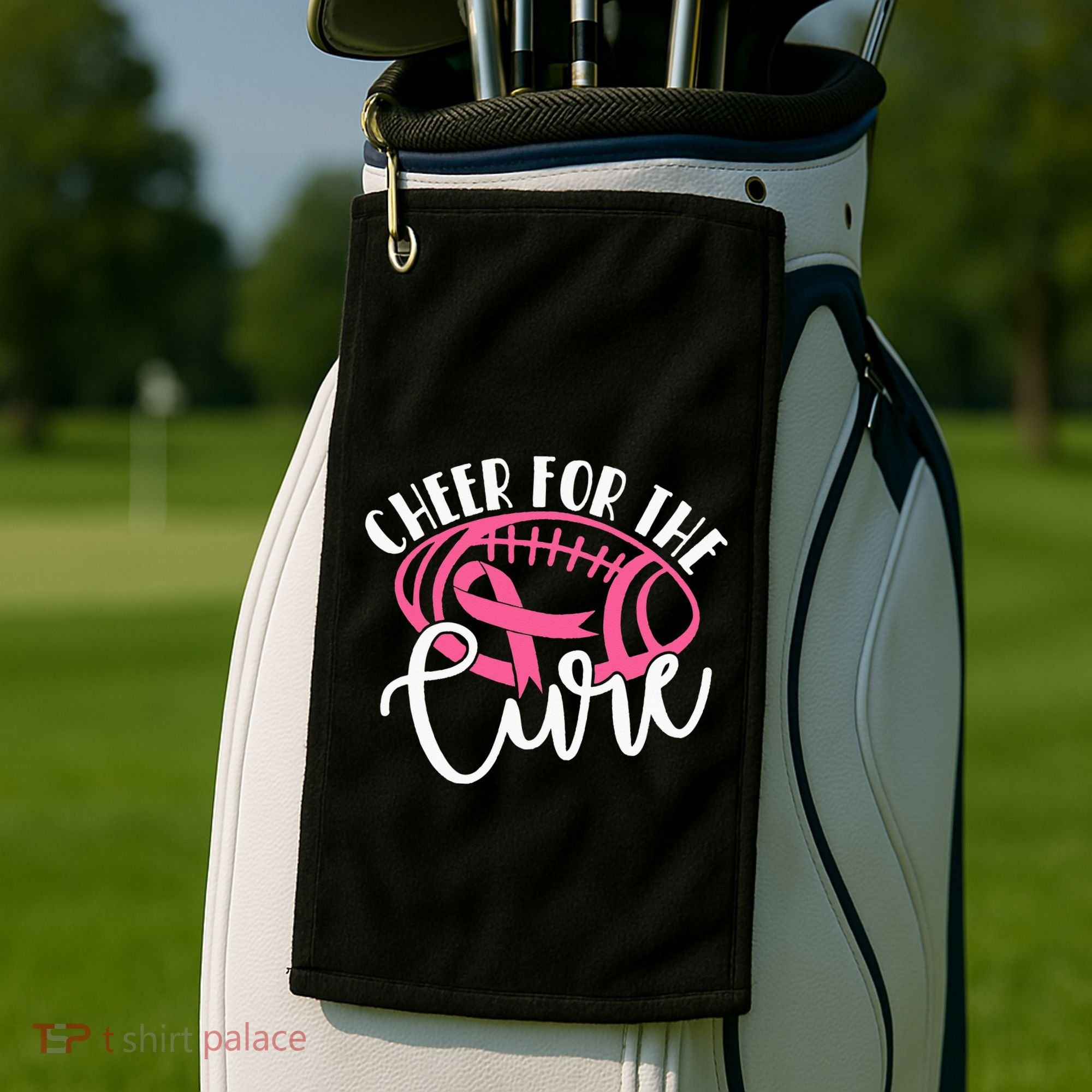 Cheer For The Cure Pink Breast Cancer Awareness  Golf Towel