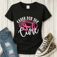 Cheer For The Cure Pink Breast Cancer Awareness  Women's T-Shirt thumb 3