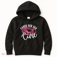 Cheer For The Cure Pink Breast Cancer Awareness  Kids Hoodie thumb 0
