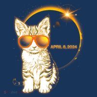 Cool Funny Total Solar Eclipse April 8 2024 Sunglasses Cat Kitten Doggie Tank thumb 4