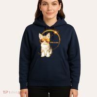 Cool Funny Total Solar Eclipse April 8 2024 Sunglasses Cat Kitten Hoodie thumb 5