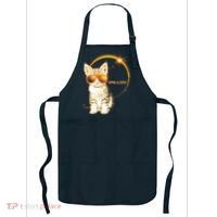 Cool Funny Total Solar Eclipse April 8 2024 Sunglasses Cat Kitten Apron thumb 0