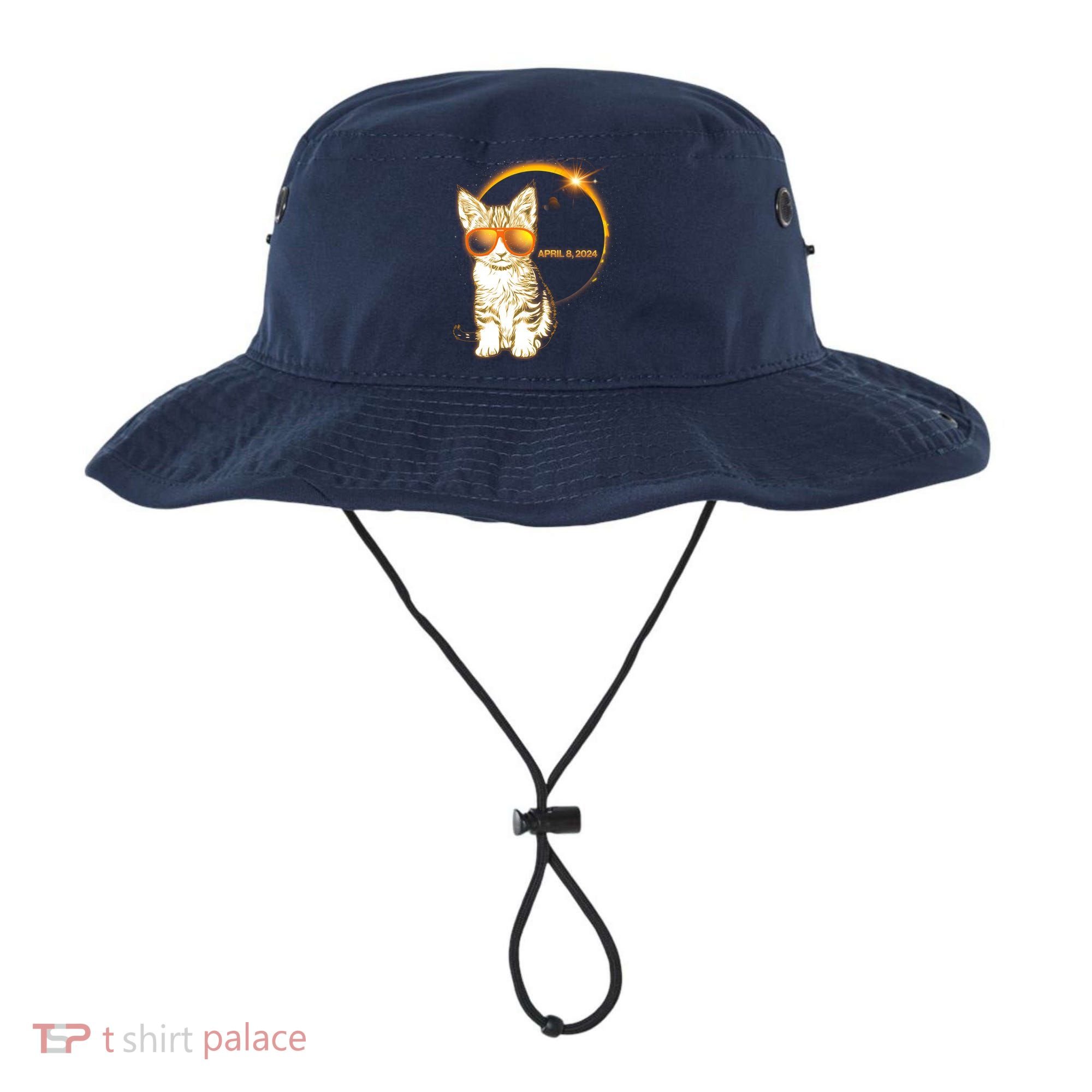 Cool Funny Total Solar Eclipse April 8 2024 Sunglasses Cat Kitten Bucket Hat