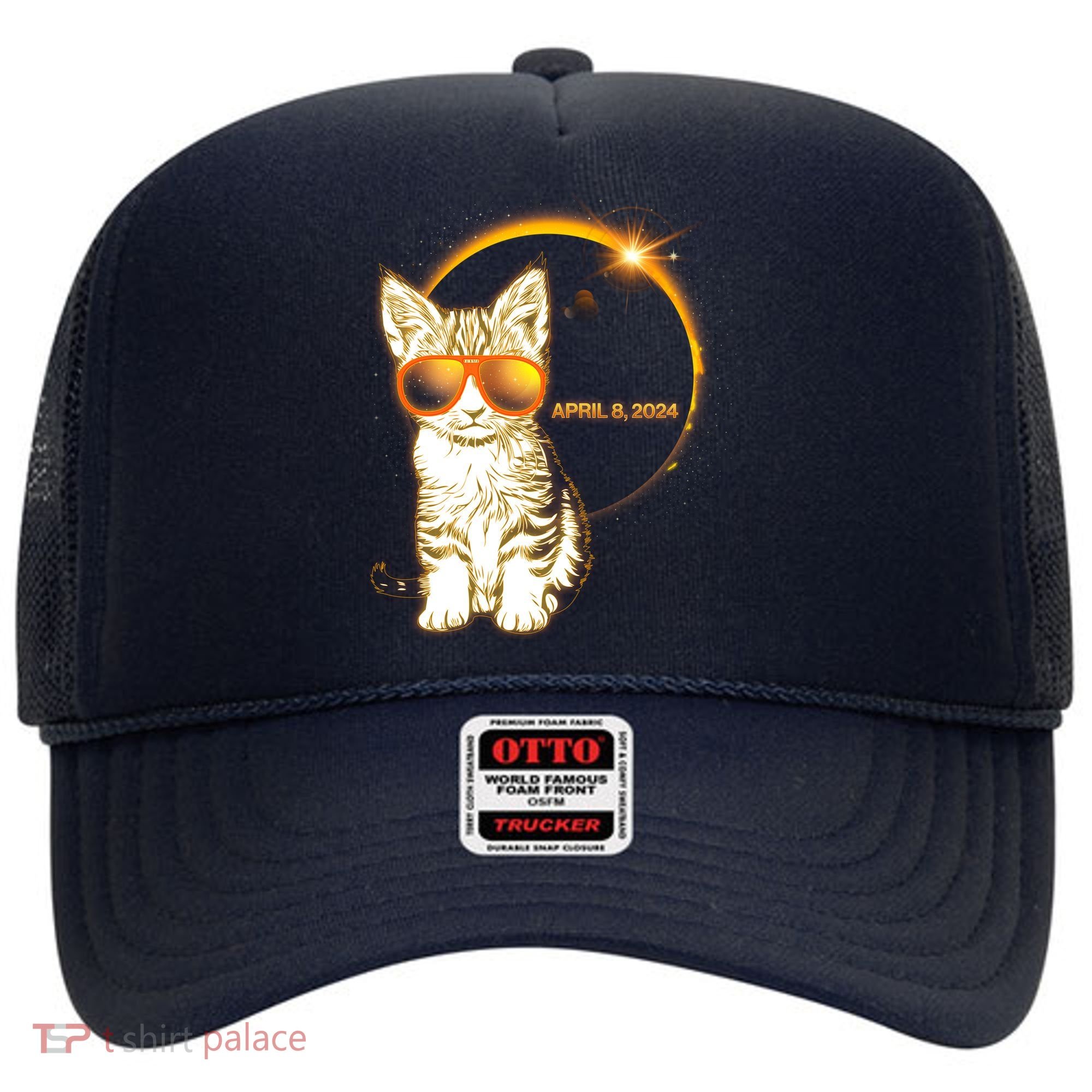 Cool Funny Total Solar Eclipse April 8 2024 Sunglasses Cat Kitten Hat