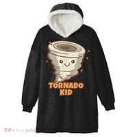 Cute Funny Tornado Kids Active Toddlers Boys Girls Cute Gift Cute Gift Hooded Wearable Blanket thumb 0