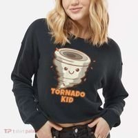 Cute Funny Tornado Kids Active Toddlers Boys Girls Cute Gift Cute Gift Cropped Pullover Crew thumb 2