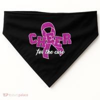 Cheer For The Cure Breast Cancer Awareness Ribbon USA-Made Doggie Bandana thumb 0