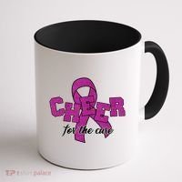 Cheer For The Cure Breast Cancer Awareness Ribbon Coffee Mug thumb 1