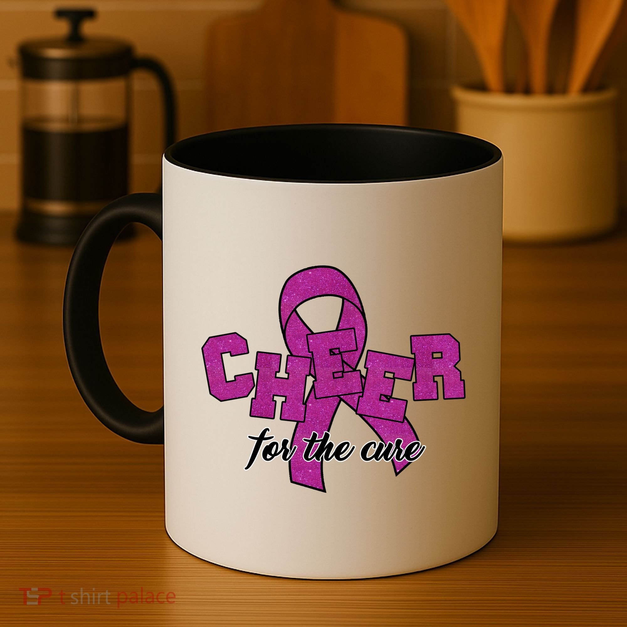 Cheer For The Cure Breast Cancer Awareness Ribbon Coffee Mug
