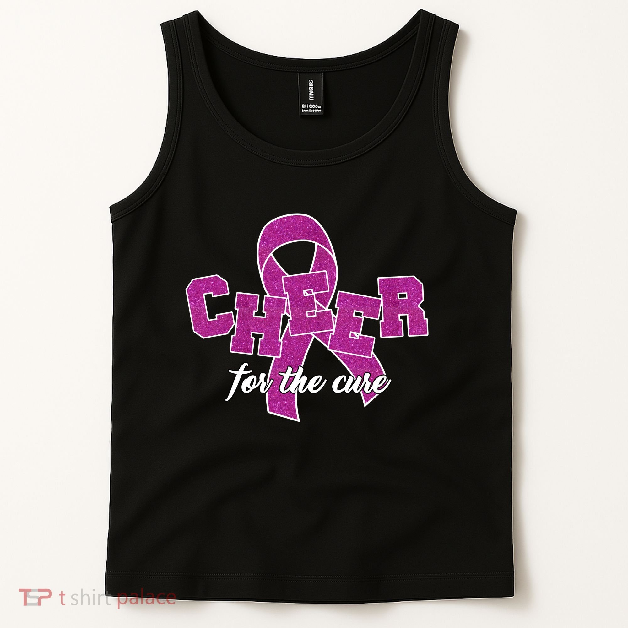 Cheer For The Cure Breast Cancer Awareness Ribbon Tank Top