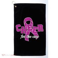 Cheer For The Cure Breast Cancer Awareness Ribbon Golf Towel thumb 0