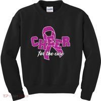 Cheer For The Cure Breast Cancer Awareness Ribbon Kids Sweatshirt thumb 0