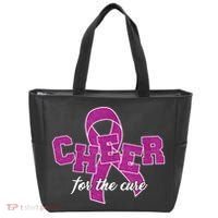 Cheer For The Cure Breast Cancer Awareness Ribbon Tote Bag thumb 0