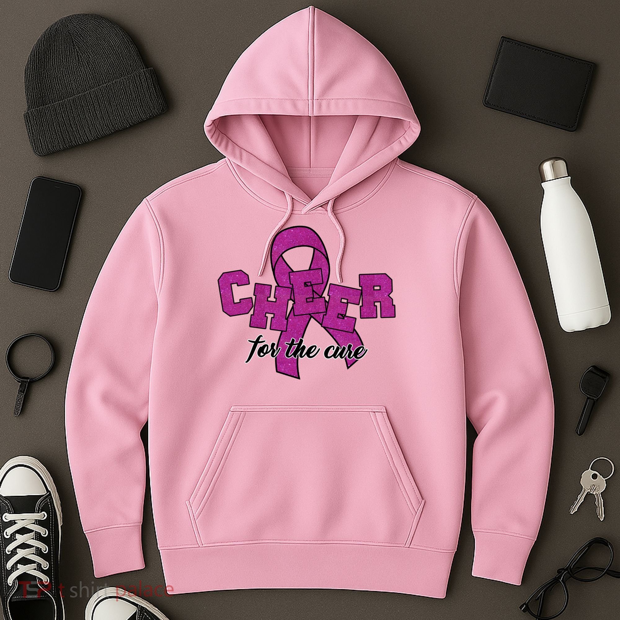 Cheer For The Cure Breast Cancer Awareness Ribbon Hoodie
