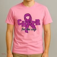 Cheer For The Cure Breast Cancer Awareness Ribbon T-Shirt thumb 3