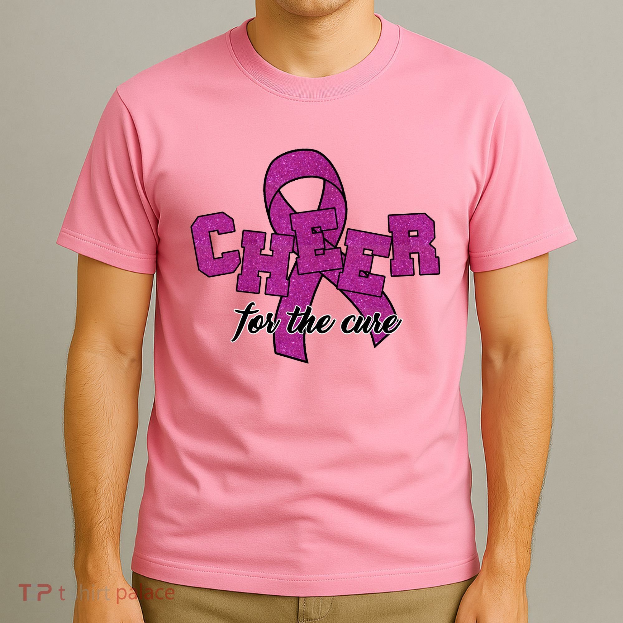 Cheer For The Cure Breast Cancer Awareness Ribbon T-Shirt