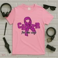 Cheer For The Cure Breast Cancer Awareness Ribbon T-Shirt thumb 5