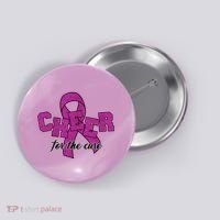 Cheer For The Cure Breast Cancer Awareness Ribbon Button thumb 0