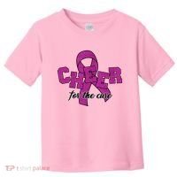 Cheer For The Cure Breast Cancer Awareness Ribbon Toddler T-Shirt thumb 0