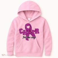Cheer For The Cure Breast Cancer Awareness Ribbon Kids Hoodie thumb 0