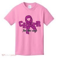 Cheer For The Cure Breast Cancer Awareness Ribbon Kids T-Shirt thumb 0