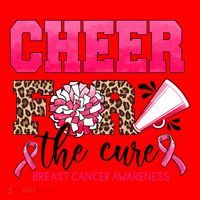 Cheer For The Cure Cheerleader Pink Ribbon Breast Cancer Santa Hat thumb 1