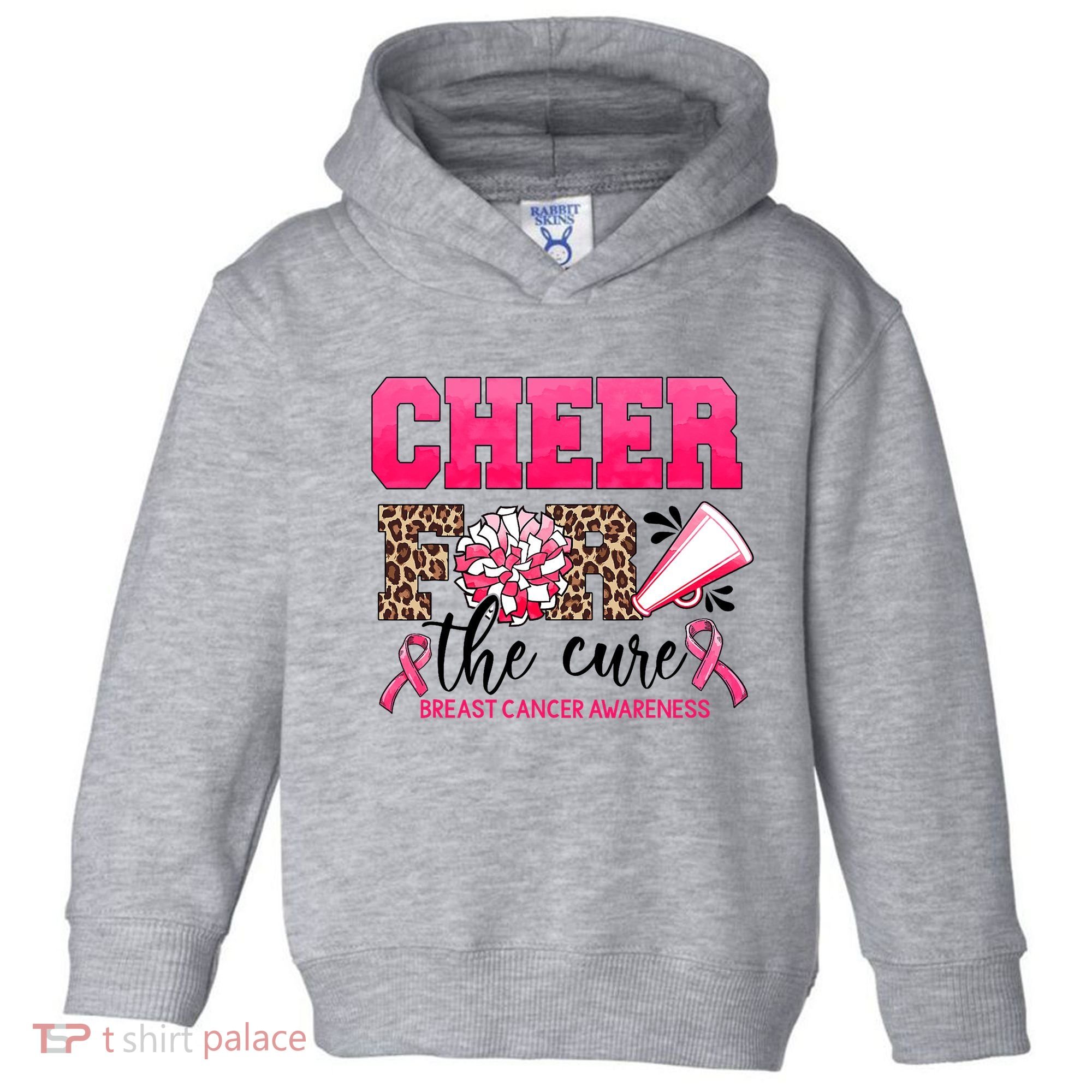Cheer For The Cure Cheerleader Pink Ribbon Breast Cancer Toddler Hoodie
