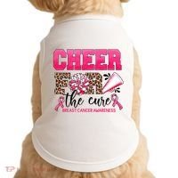 Cheer For The Cure Cheerleader Pink Ribbon Breast Cancer Doggie Tank thumb 0