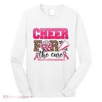 Cheer For The Cure Cheerleader Pink Ribbon Breast Cancer Long Sleeve Shirt thumb 0