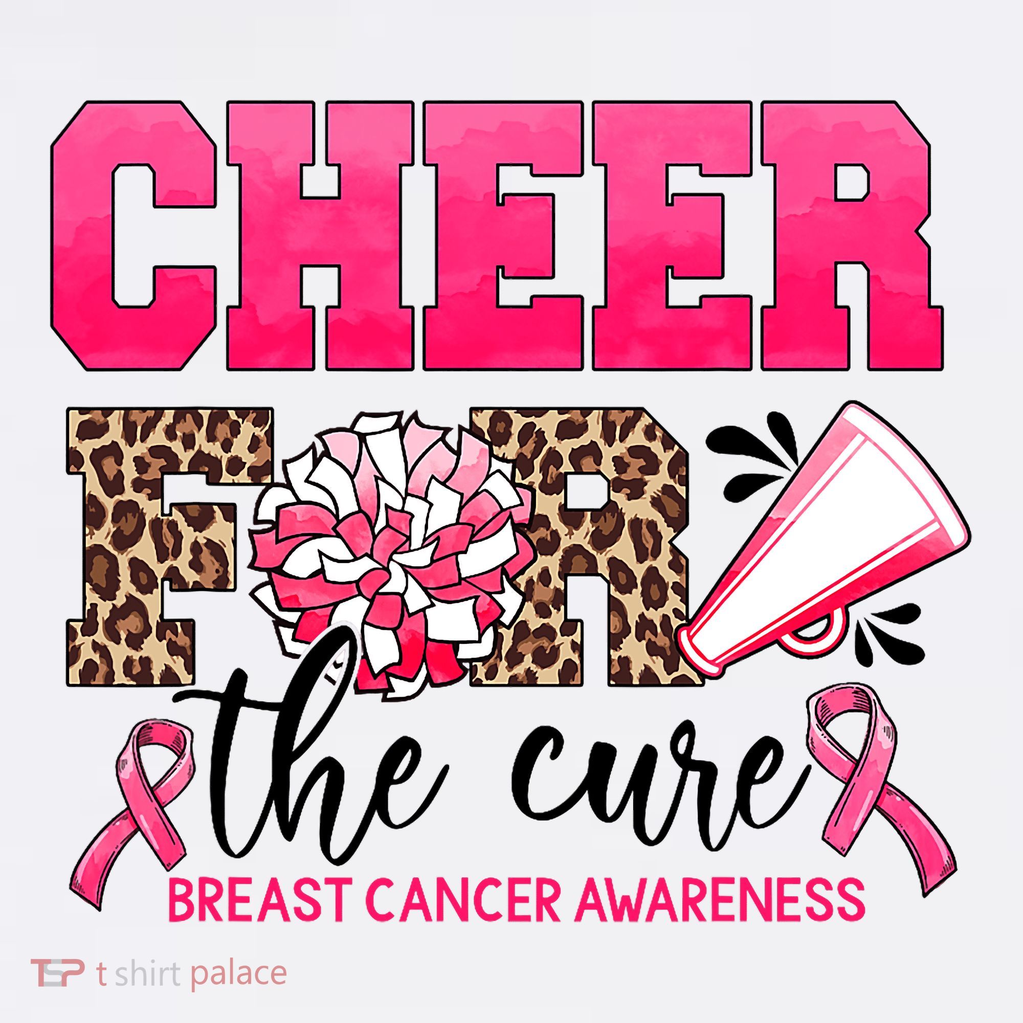 Cheer For The Cure Cheerleader Pink Ribbon Breast Cancer Beanie