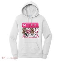 Cheer For The Cure Cheerleader Pink Ribbon Breast Cancer Women's Hoodie thumb 0