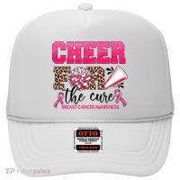 Cheer For The Cure Cheerleader Pink Ribbon Breast Cancer Hat thumb 0