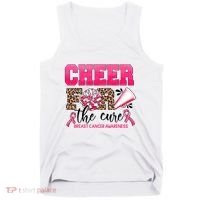 Cheer For The Cure Cheerleader Pink Ribbon Breast Cancer Tank Top thumb 0