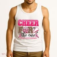 Cheer For The Cure Cheerleader Pink Ribbon Breast Cancer Tank Top thumb 3