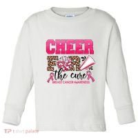 Cheer For The Cure Cheerleader Pink Ribbon Breast Cancer Toddler Long Sleeve Shirt thumb 0