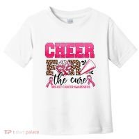 Cheer For The Cure Cheerleader Pink Ribbon Breast Cancer Toddler T-Shirt thumb 0
