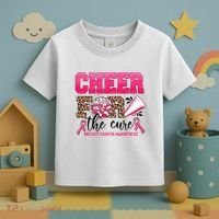 Cheer For The Cure Cheerleader Pink Ribbon Breast Cancer Toddler T-Shirt thumb 3