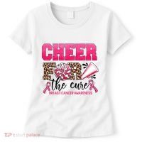 Cheer For The Cure Cheerleader Pink Ribbon Breast Cancer Women's T-Shirt thumb 0
