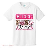 Cheer For The Cure Cheerleader Pink Ribbon Breast Cancer Kids T-Shirt thumb 0