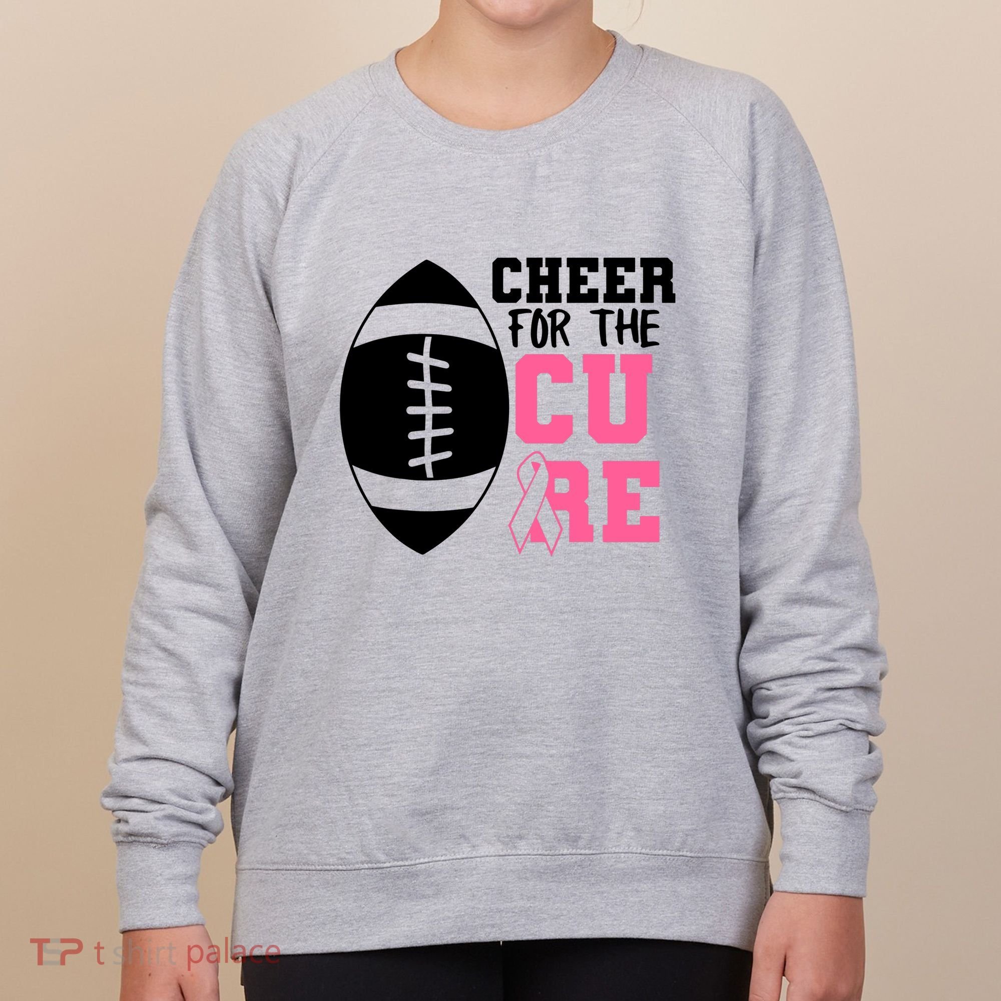 Cheer For The Cure Football Pink Breast Cancer Support Women's Sweatshirt