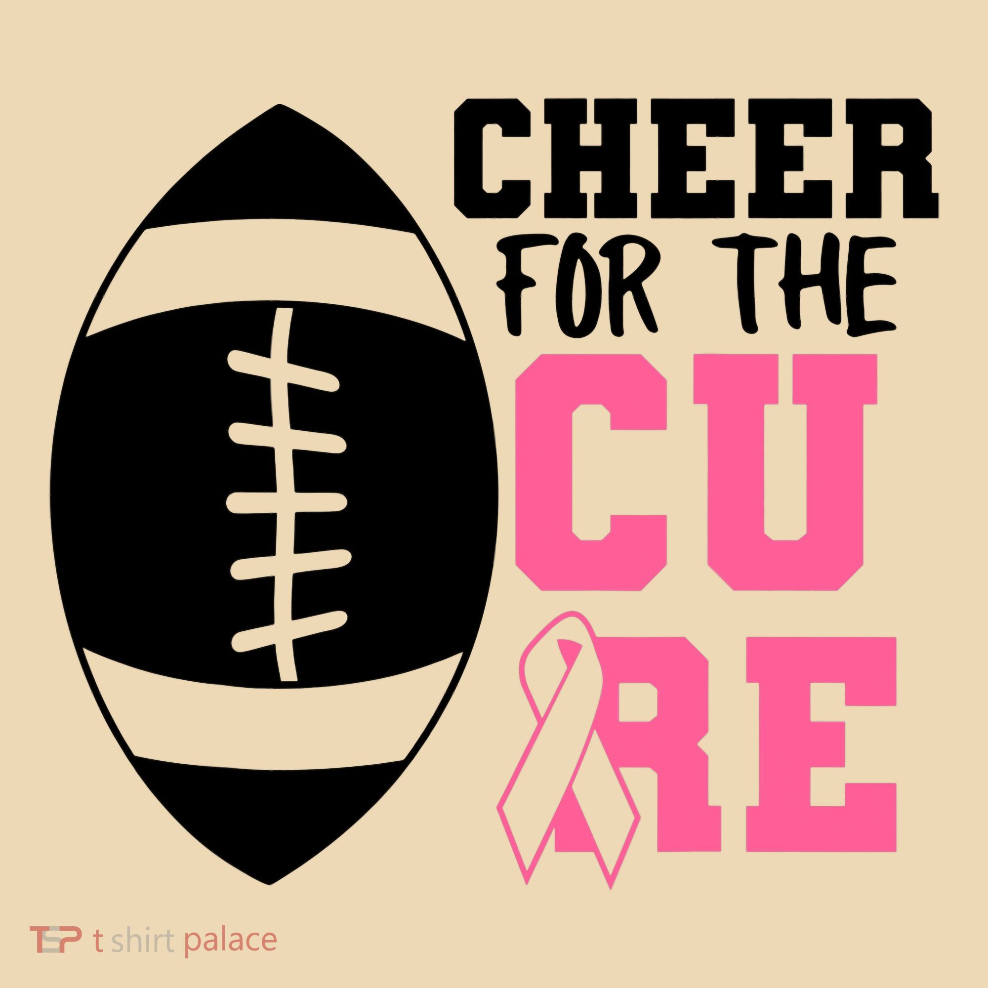 Cheer For The Cure Football Pink Breast Cancer Support Tote Bag
