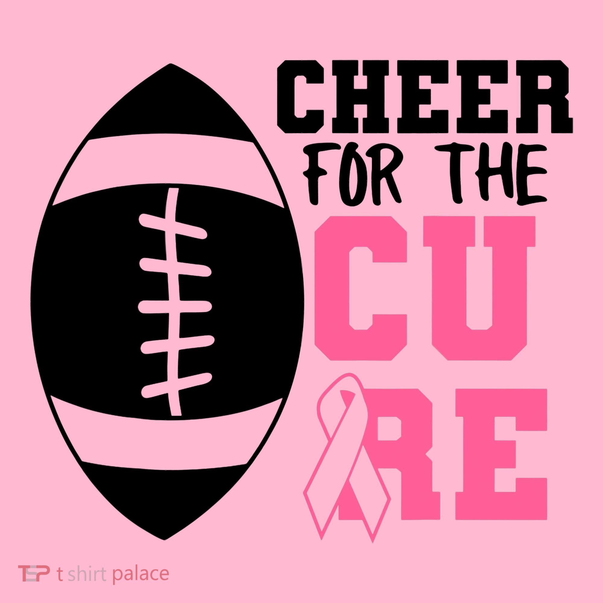 Cheer For The Cure Football Pink Breast Cancer Support Coaster