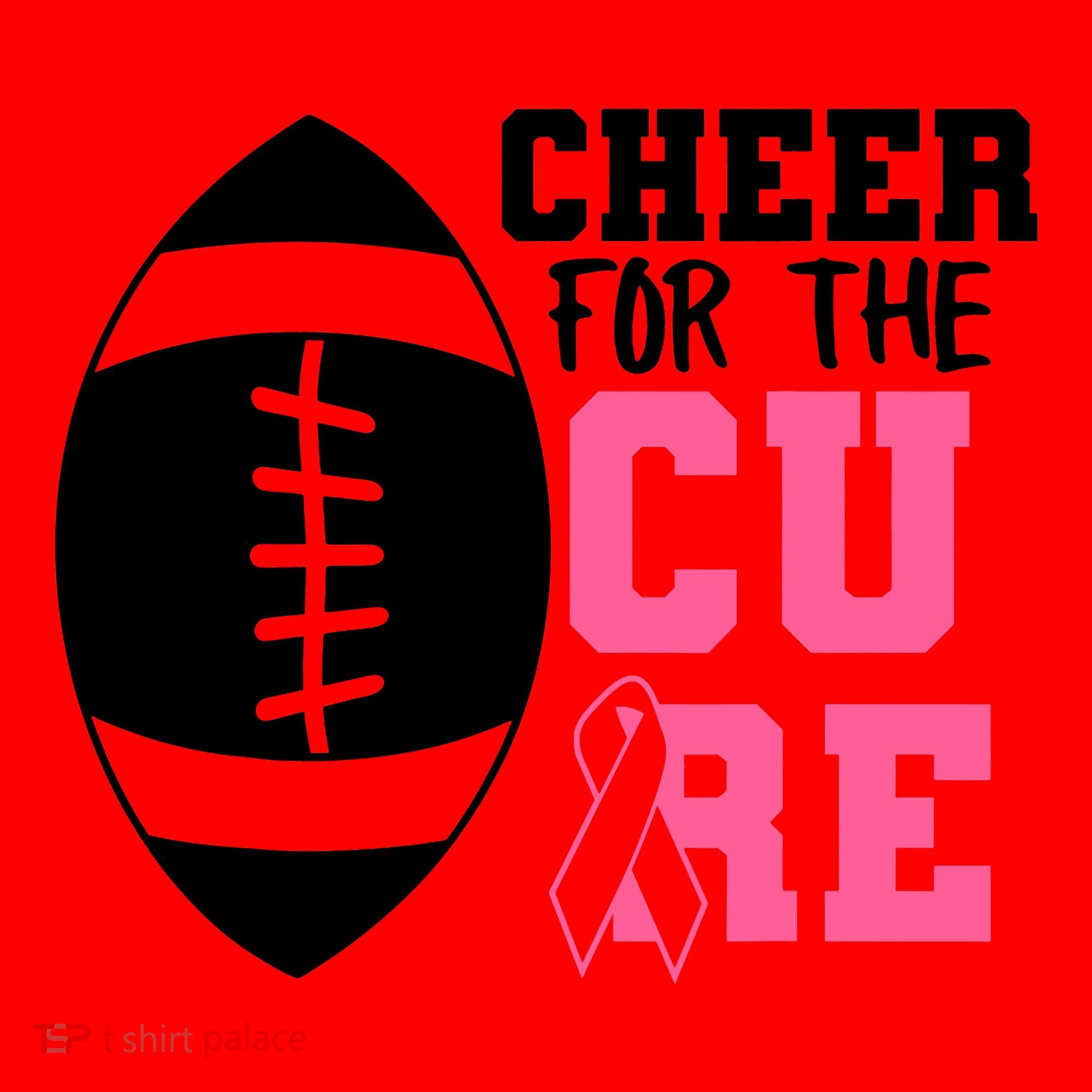 Cheer For The Cure Football Pink Breast Cancer Support Santa Hat