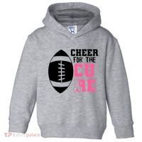 Cheer For The Cure Football Pink Breast Cancer Support Toddler Hoodie thumb 0