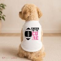 Cheer For The Cure Football Pink Breast Cancer Support Doggie Tank thumb 2