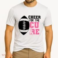 Cheer For The Cure Football Pink Breast Cancer Support Cooling Performance Crew T-Shirt thumb 2