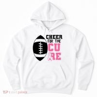 Cheer For The Cure Football Pink Breast Cancer Support Hoodie thumb 0
